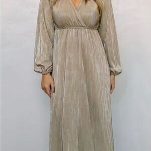 Gold long sleeve  Maxi Dress